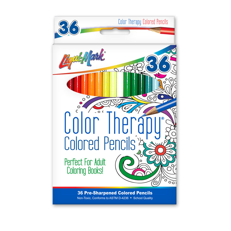 Color TherapyA® Adult Coloring Book with Colored Pencils
